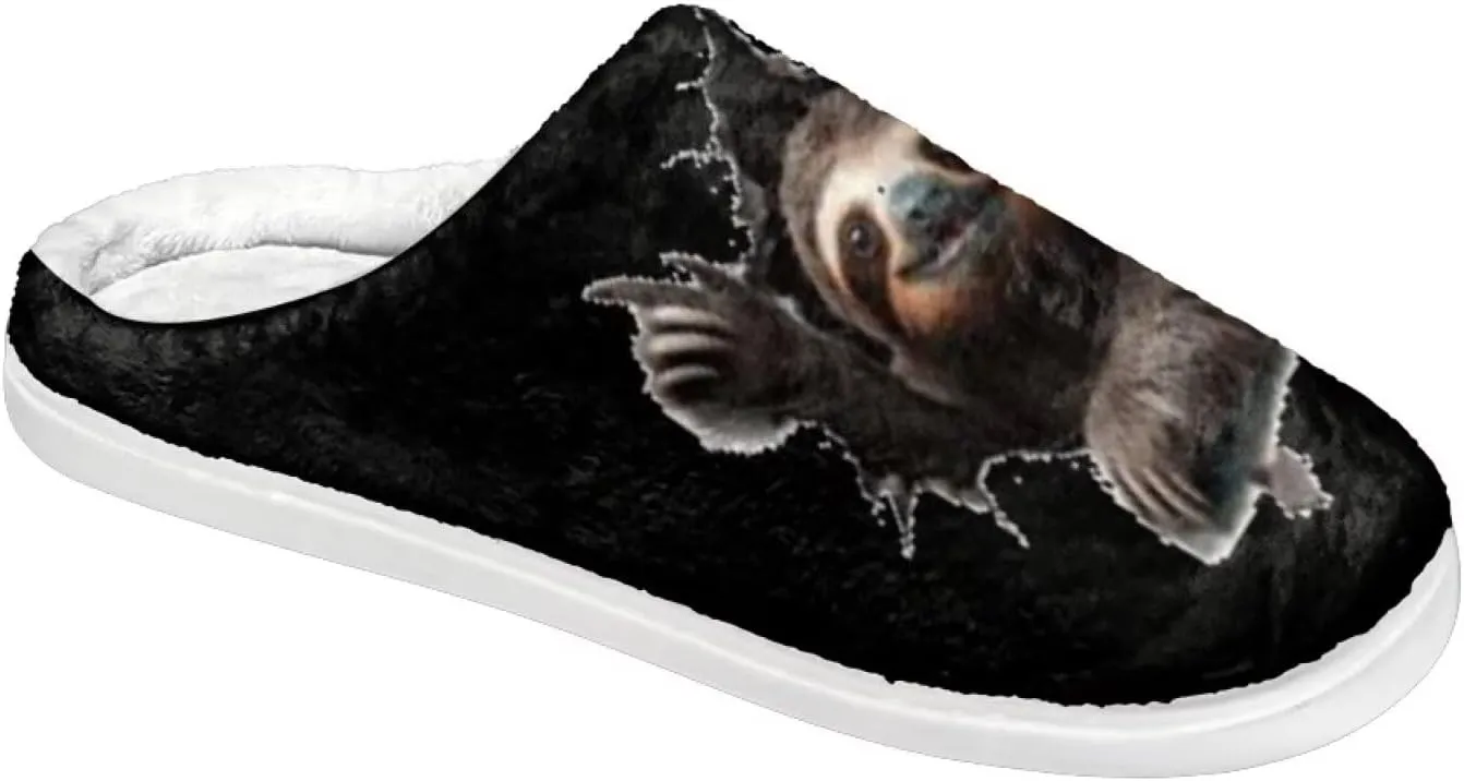 Slippers for Women Men, Soft Scuff Slipper Cozy Warm Fuzzy Slippers, Plush House Slippers Anti-Skid Slip on Shoe