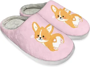 Slippers for Women Men, Soft Scuff Slipper Cozy Warm Fuzzy Slippers, Plush House Slippers Anti-Skid Slip on Shoe