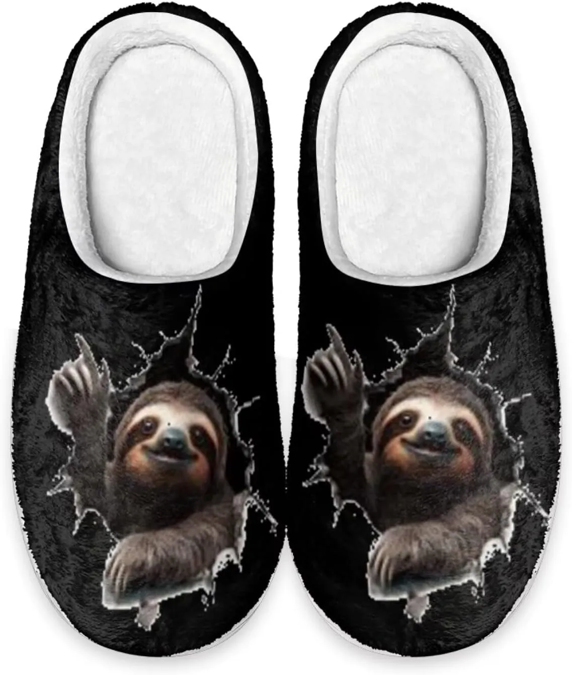 Slippers for Women Men, Soft Scuff Slipper Cozy Warm Fuzzy Slippers, Plush House Slippers Anti-Skid Slip on Shoe