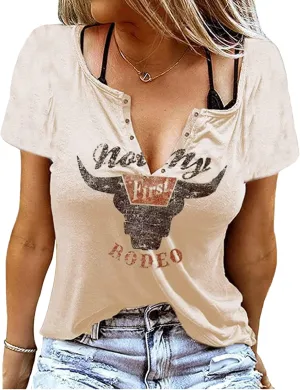 Smooth As Tennessee Whiskey Sweet As Strawberry Wine Country Music Tee Shirt for Women Summer Ring Hole V Neck T Shirts