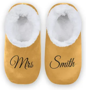 Solid Color Personalized House Slippers for Women Custom Women's Fuzzy Slippers for Indoor Outdoor Slippers Soft Plush Warm Slippers Bedroom Shoes for Men