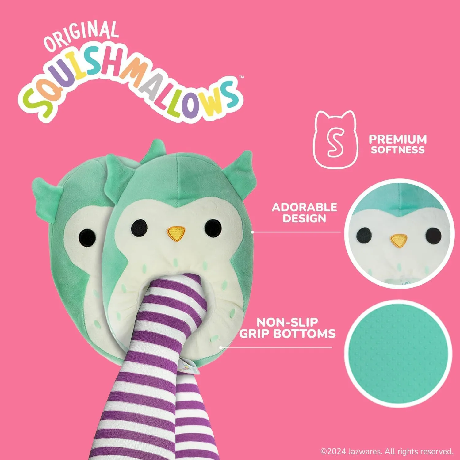 Squishmallows Slippers Plush Lightweight Warm Comfort Soft Aline Slipper House Shoes for Kids and Adults (sizes 11-1 Little Kid / 2-5 Big Kid / 5-10 Adult)