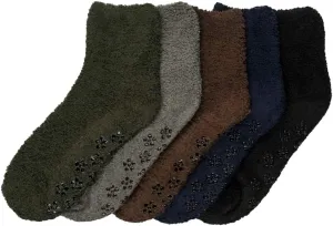 Stanzino 6 PAIRS WOMEN COZY FUZZY NON SKID STRIPES SUPER SOFT WINTER SLIPPER SOCKS 9-11