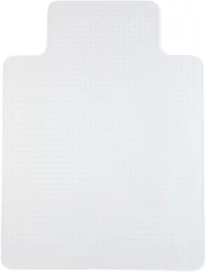 Staples Office Chair Mat, Clear Floor Mats with Lip, Flat-Pile Carpets, Extended Under-Desk Coverage, 48 x 36 Inch, Smooth Glide