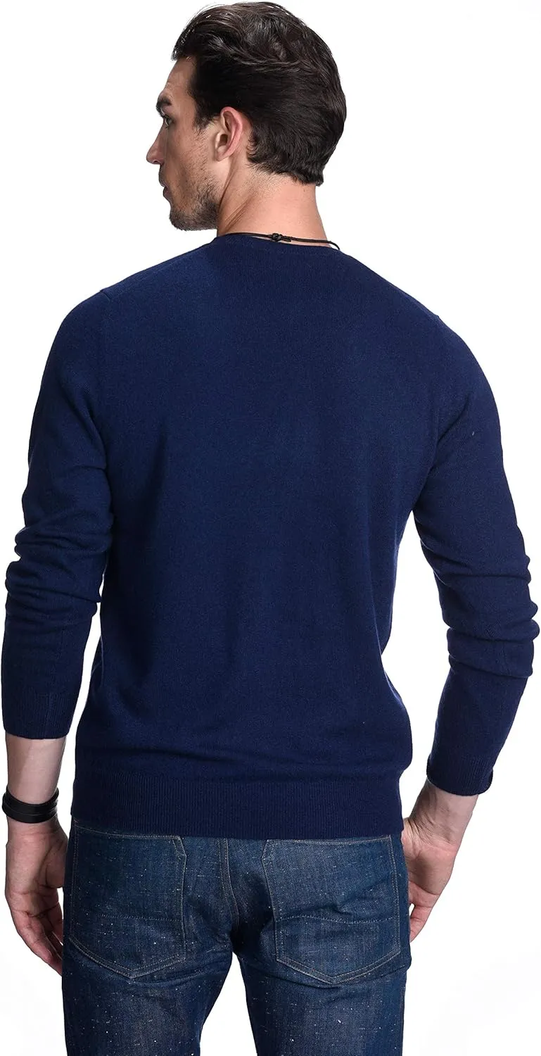 State Cashmere Men's Essential Crewneck Sweater 100% Pure Cashmere Classic Long Sleeve Pullover