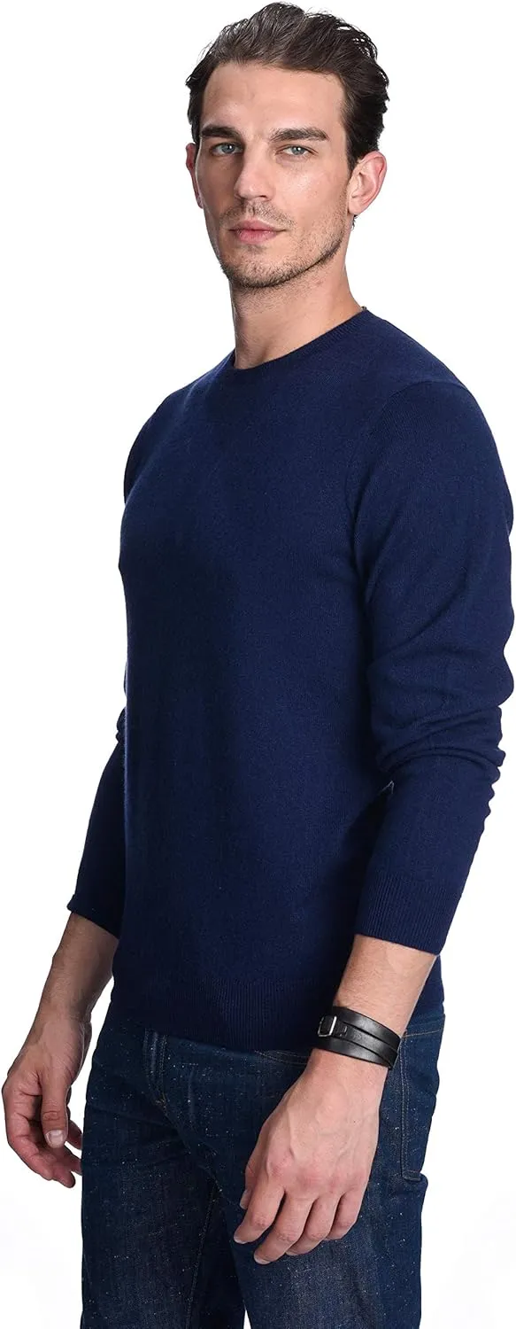 State Cashmere Men's Essential Crewneck Sweater 100% Pure Cashmere Classic Long Sleeve Pullover