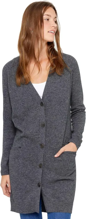 State Cashmere Women's Button Front Cardigan 100% Pure Cashmere V Neck Fashion Sweater Dress with Pockets