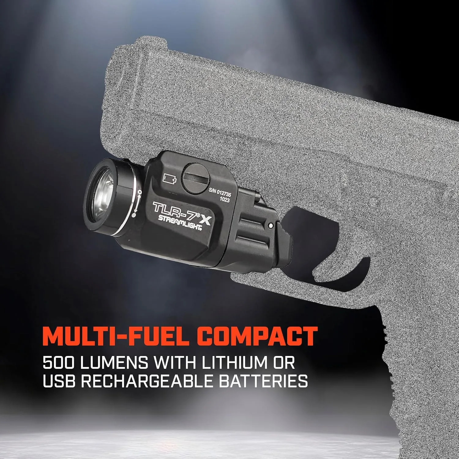 Streamlight 69429 TLR-7 X 500-Lumen Compact Tactical Weapon Light with High & Low Paddle Switches and Key Kit, Flat Dark Earth