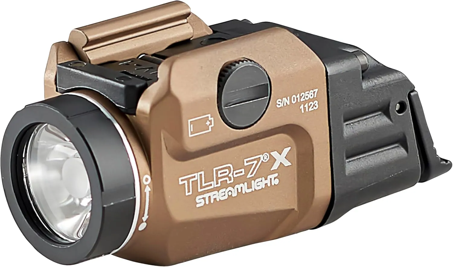 Streamlight 69429 TLR-7 X 500-Lumen Compact Tactical Weapon Light with High & Low Paddle Switches and Key Kit, Flat Dark Earth