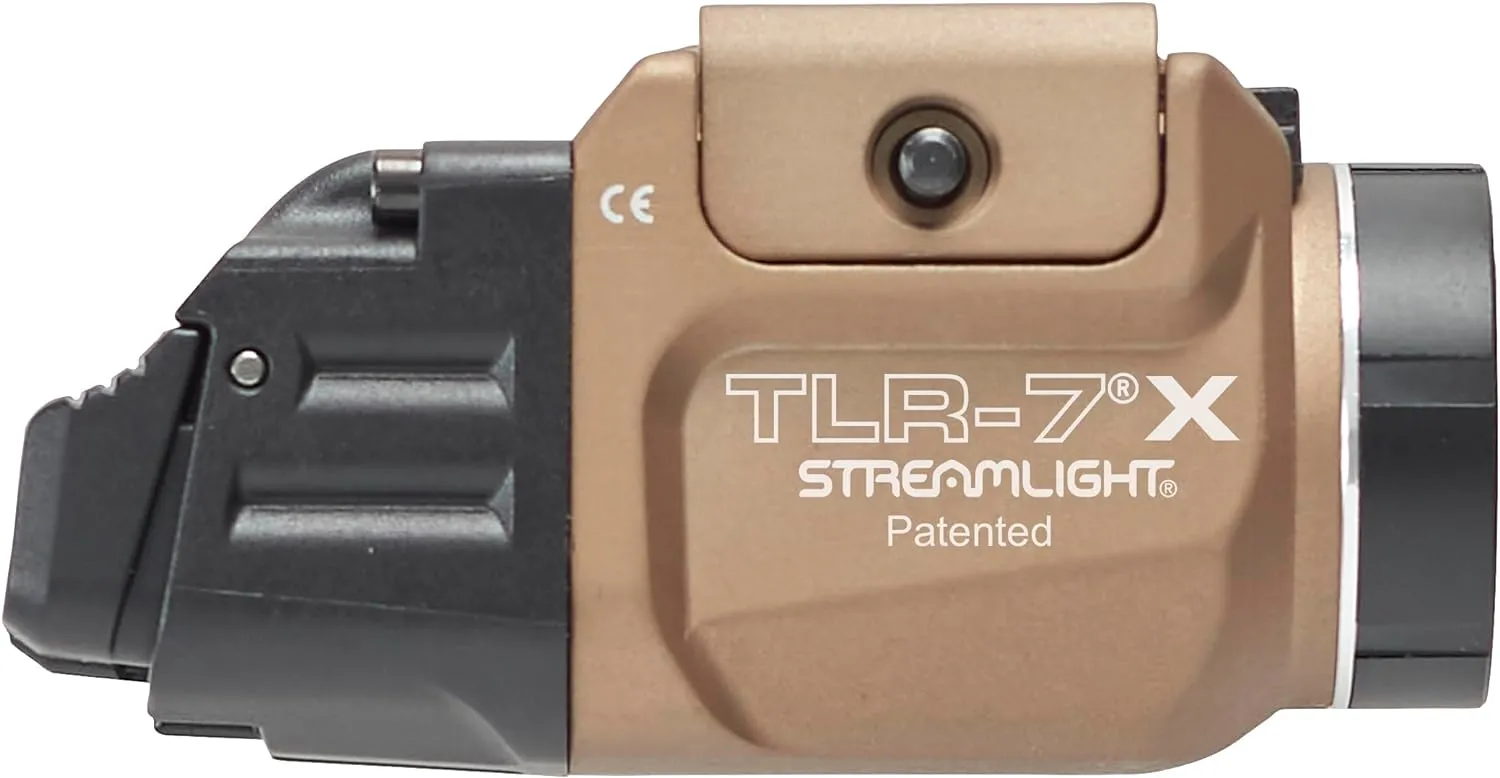Streamlight 69429 TLR-7 X 500-Lumen Compact Tactical Weapon Light with High & Low Paddle Switches and Key Kit, Flat Dark Earth