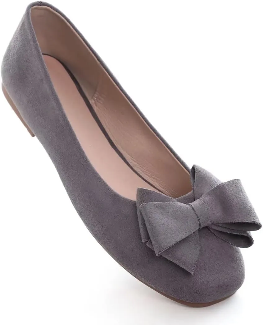 Stunner Women's Casual Flats Square Toe Bowknot Ballet Flats Comfortable Slip On Wedding Dress Shoes