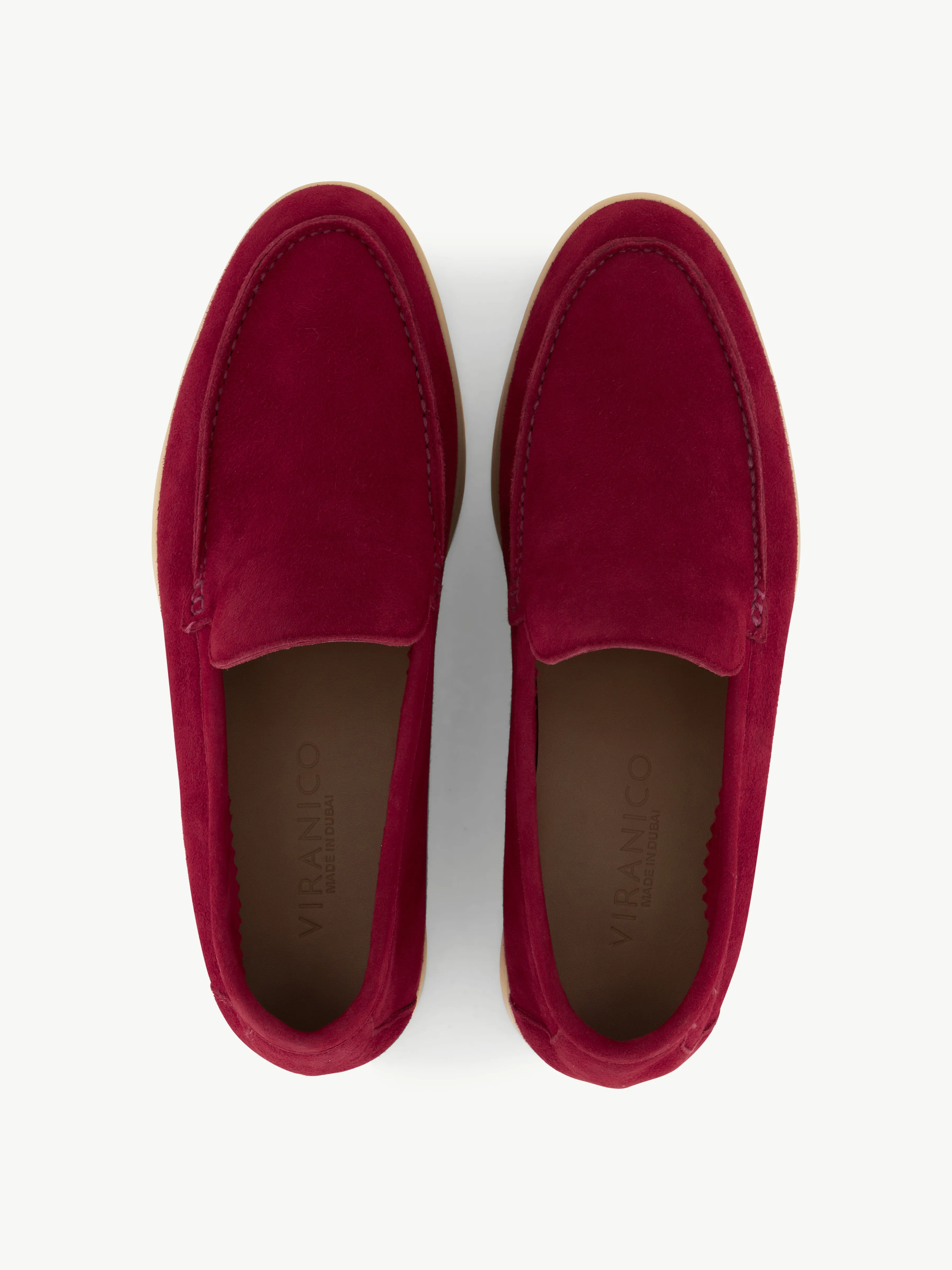 Suede Loafer Bold Burgundy