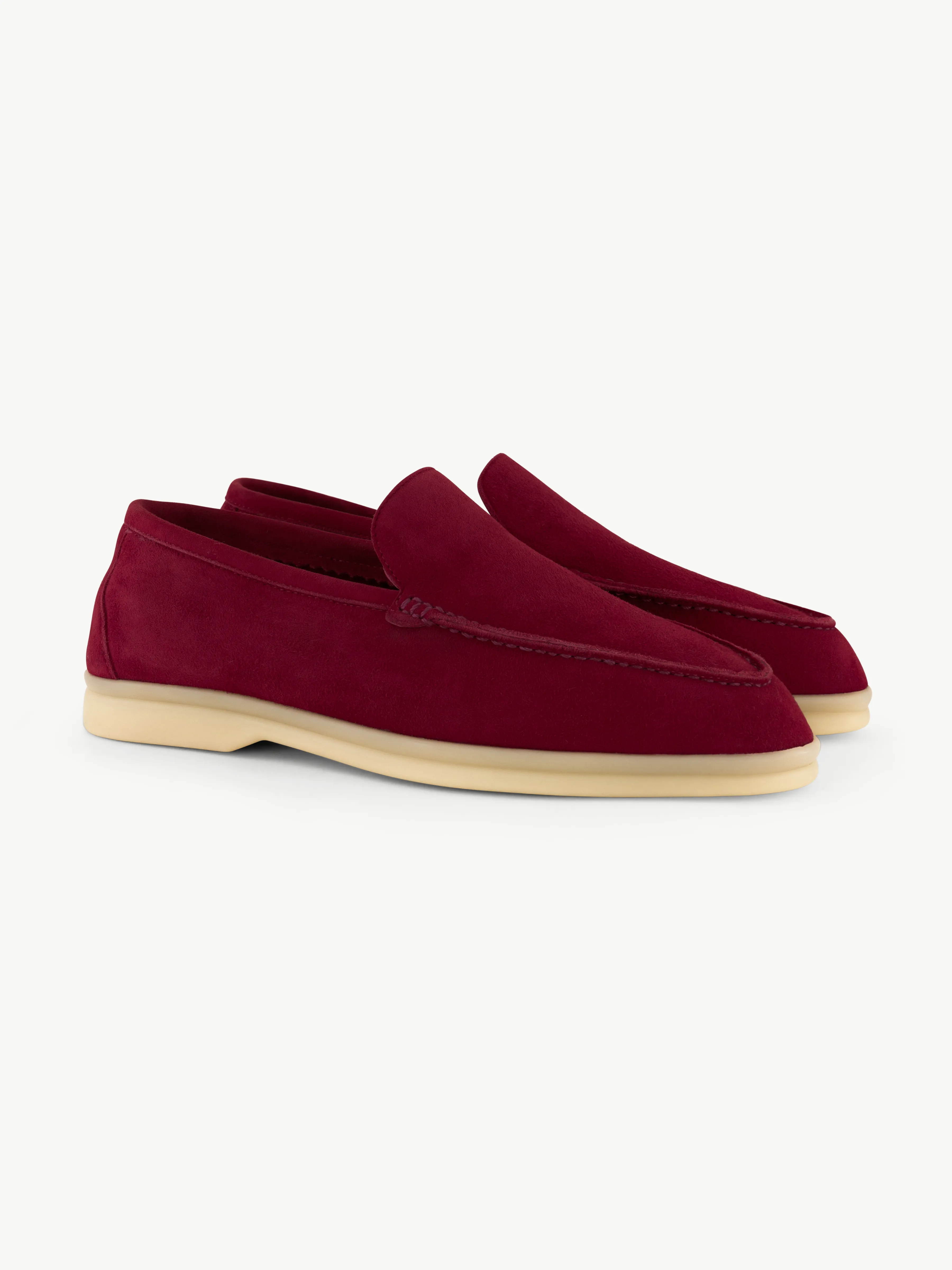 Suede Loafer Bold Burgundy