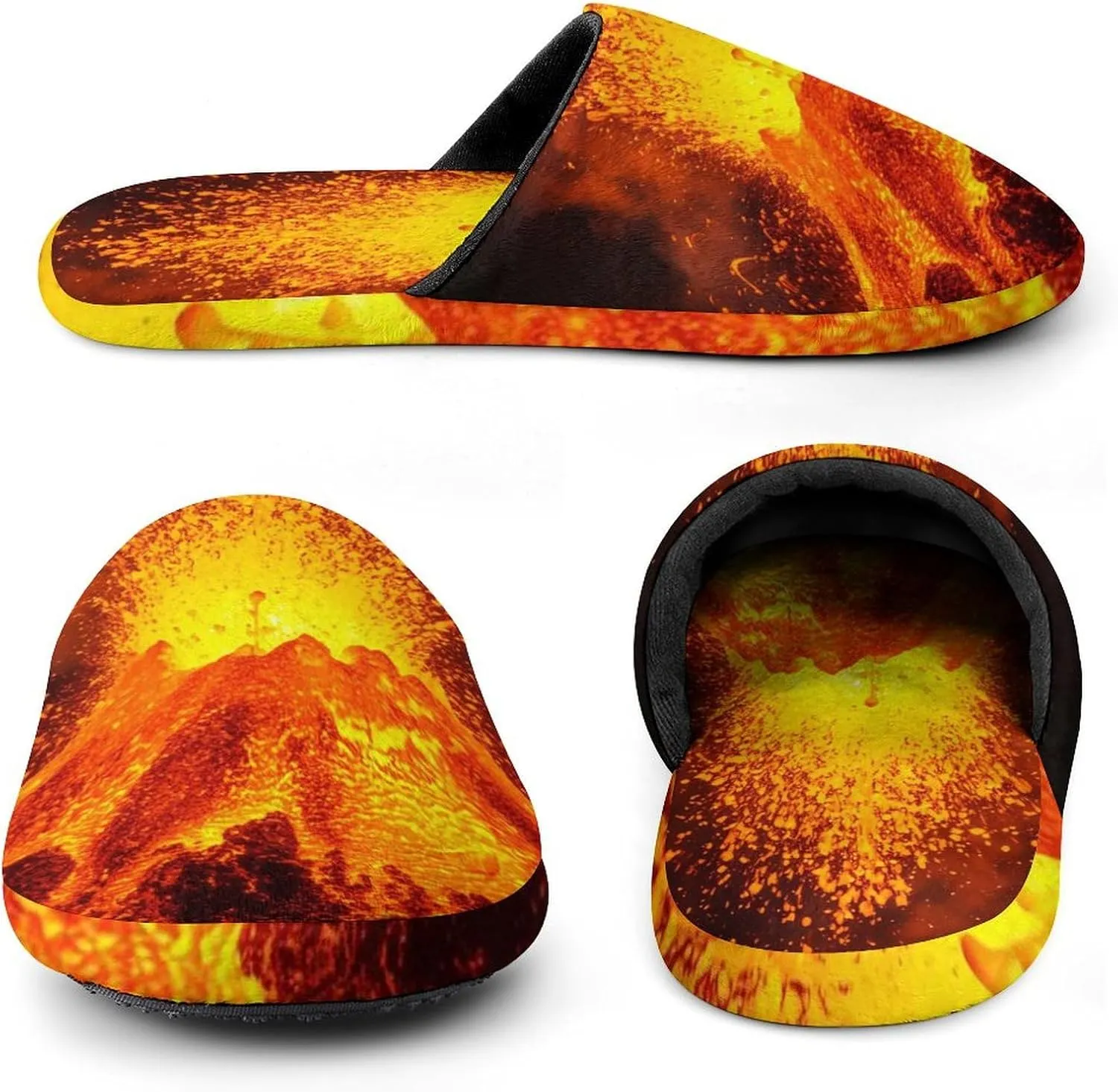Super Volcano Mens Slippers Warm House Shoes Cotton Slippers Home Bedroom Slippers Casual Shoes