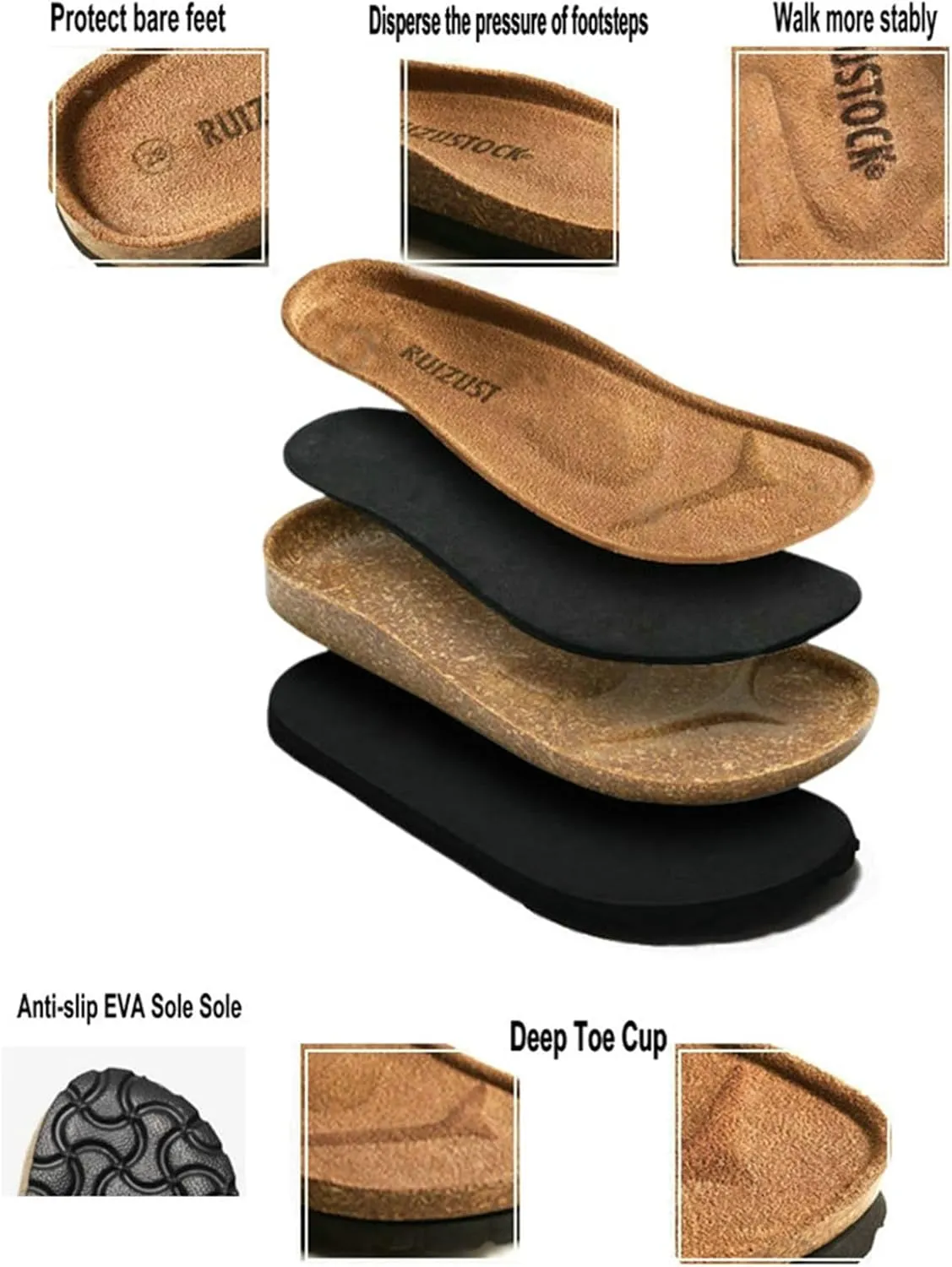SywzX&xfybz Boys Girls Cow Suede Clogs Unisex Toddler Slip-on Slippers Kids Outdoor Indoor Flat Shoes Classic Cork Adjustable Buckle Mules Cute Sandals