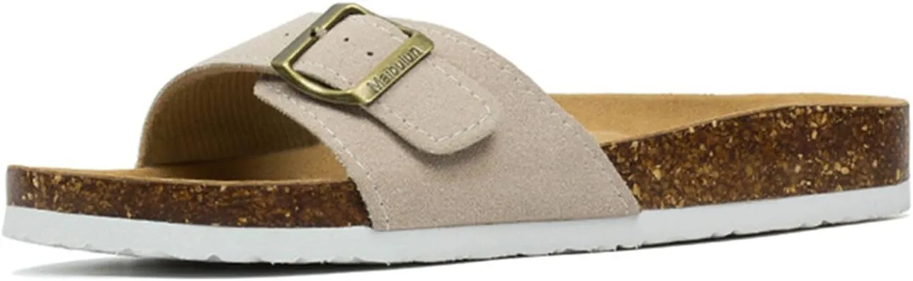 SywzX&xfybz Womens Flat Sandals with Cork Footbed Open Toe Slides Adjustable Slip On Slippers for Summer