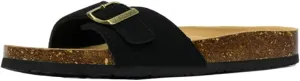SywzX&xfybz Womens Flat Sandals with Cork Footbed Open Toe Slides Adjustable Slip On Slippers for Summer
