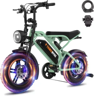 T16 Electric Bike for Teens & Childs, 1000W Motor 48V15.6Ah Removable Battery, 30MPH Off-Road Electric Bicycle,16"Fat Tire Ebike for Kids, 7-Speed,Dual Hydraulic Brakes, Fits Riders 4'5"-5'4"