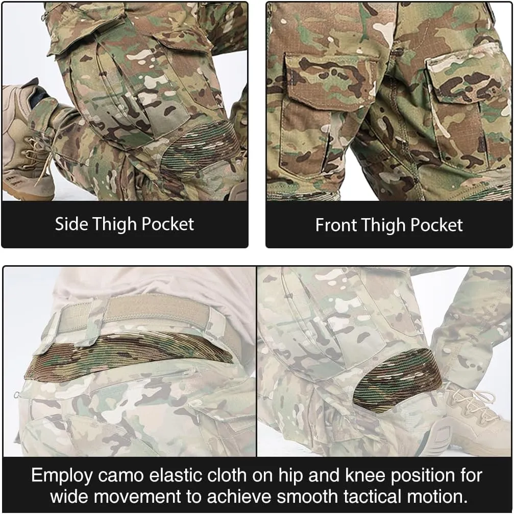 Tactical Men's G3 Combat Pants with Knee Pads Camouflage Pants Hunting Fishing Paintball Outdoor Pants