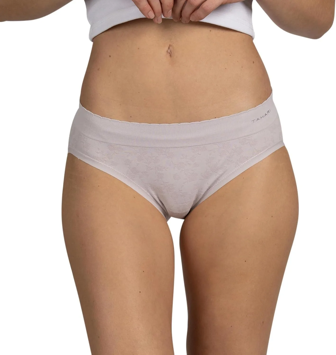 TAHARI Women's 5-Pack Seamless Bikini Hipster Underwear Invisible No Show Nylon Spandex Women Panties
