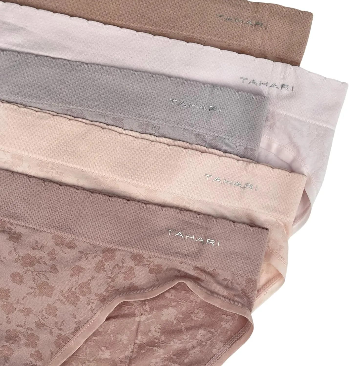 TAHARI Women's 5-Pack Seamless Bikini Hipster Underwear Invisible No Show Nylon Spandex Women Panties