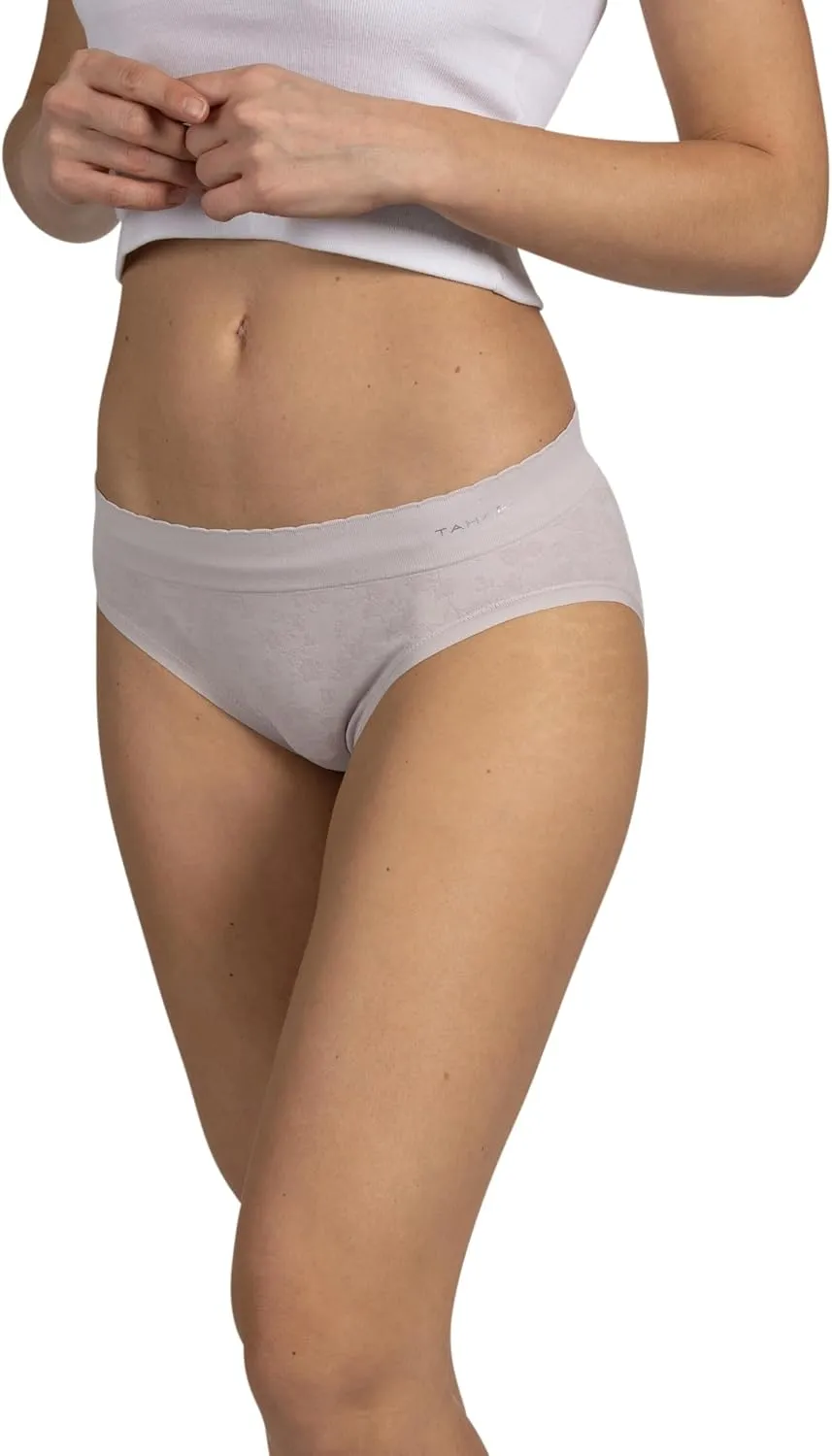 TAHARI Women's 5-Pack Seamless Bikini Hipster Underwear Invisible No Show Nylon Spandex Women Panties