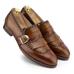 Tan Patina Fring Glossed Loafer