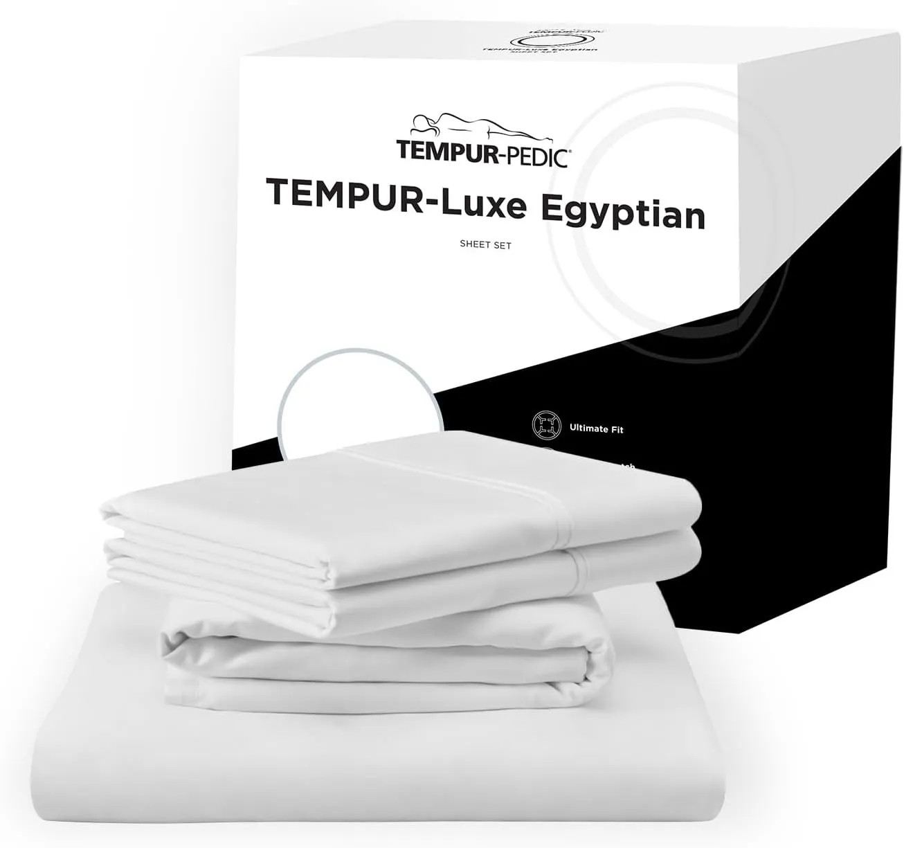 TEMPUR Luxe Egyptian Cotton Sheet Set White - King