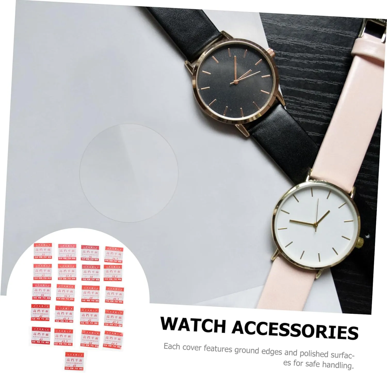 TENDYCOCO 42 Pcs Watch Glass Lens Watch Repair Lens Watch Replacement Parts Watch Flat Lens Watch Replacement