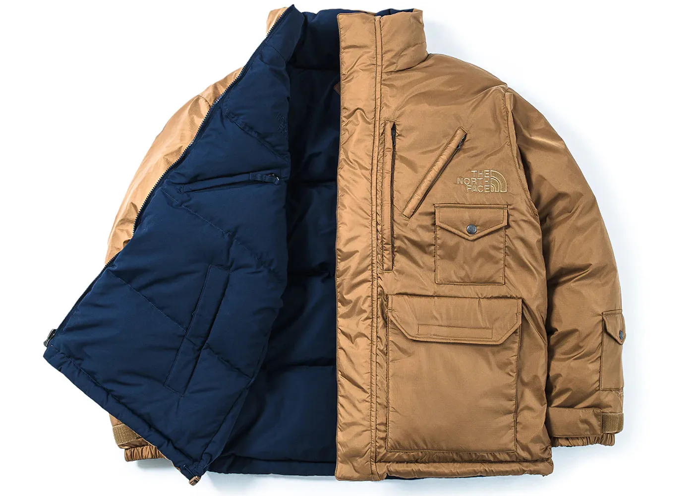 The North Face x Invincible Reversible Nuptse Jacket Utility Brown/Summit Navy