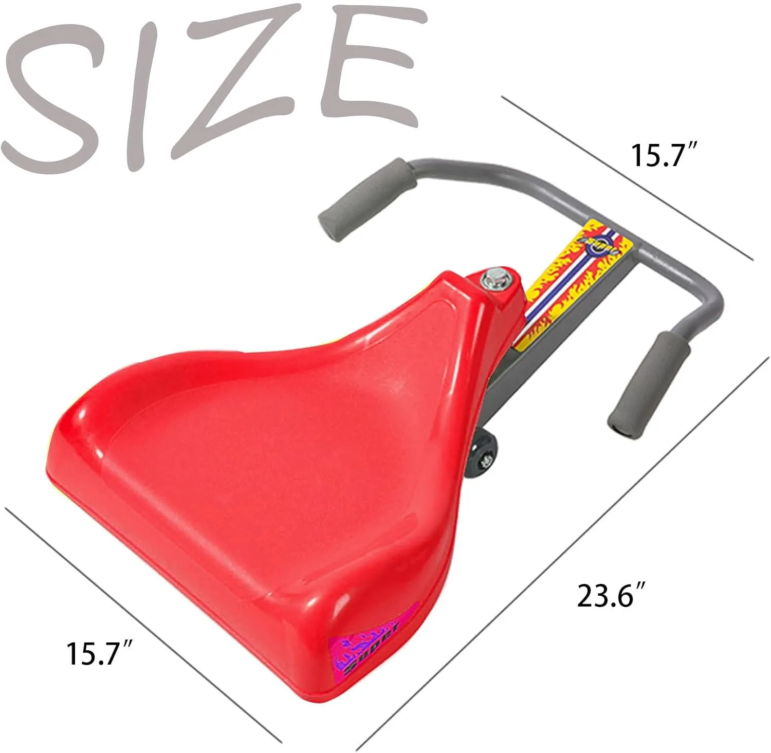 The Sit Skate, No Battery, Gears or Pedals, 4 Wheels and Double Triangle Chassis, Power by Zigzag Motion, Wiggle Car for Kids Ages 3 Years and Above (red)