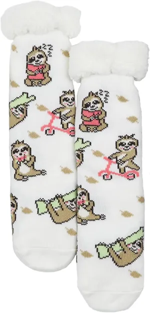 THREE POODLE Slipper Socks, Winter Warm Fuzzy Sherpa Socks, Non Slip Socks with Grips for Women Men Kids Christmas Gifts