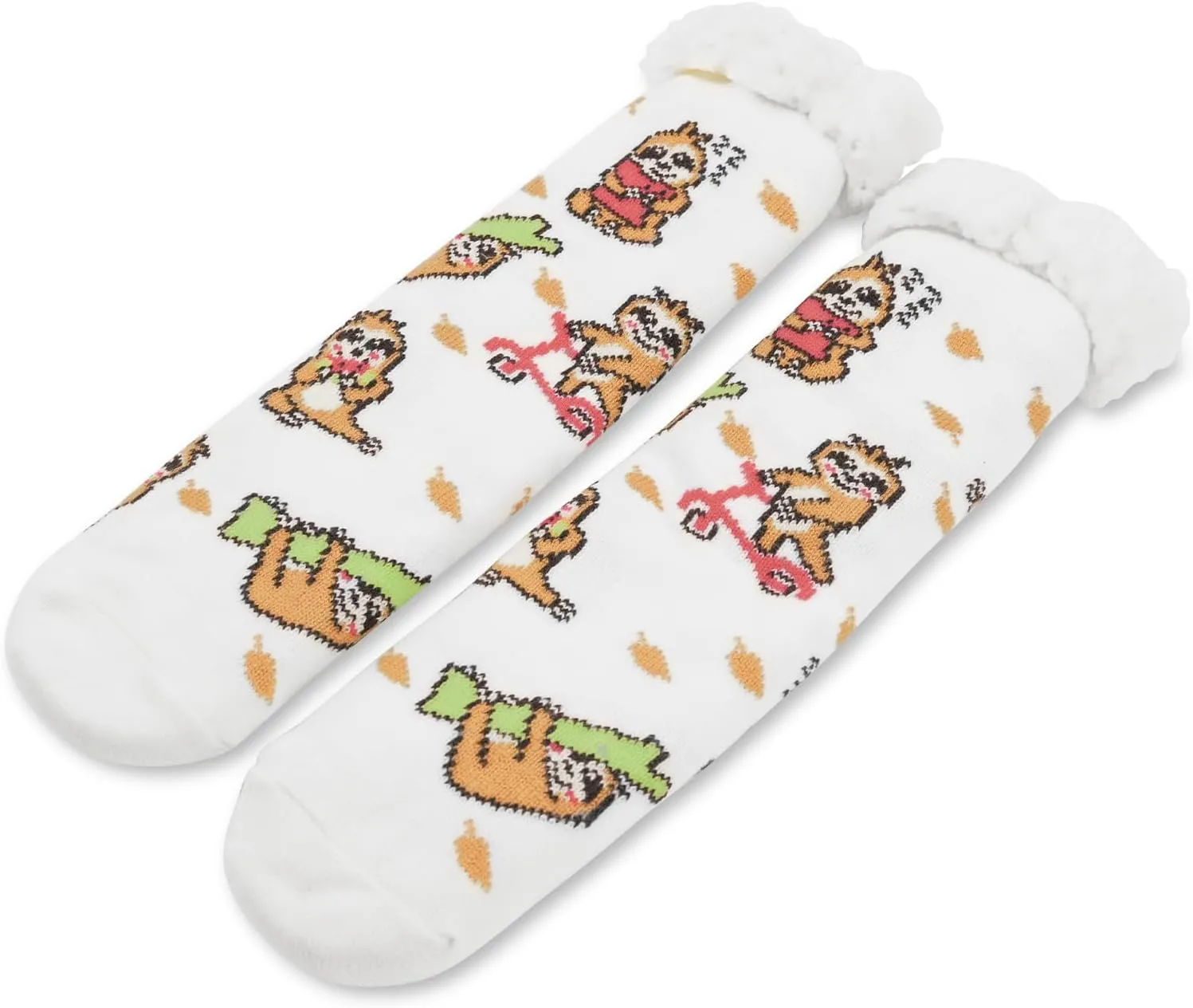 THREE POODLE Slipper Socks, Winter Warm Fuzzy Sherpa Socks, Non Slip Socks with Grips for Women Men Kids Christmas Gifts