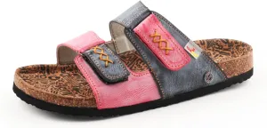 TMA EYES Womens Flat Sandals with Cork Footbed Open Toe Slides Adjustable Slip On Slippers