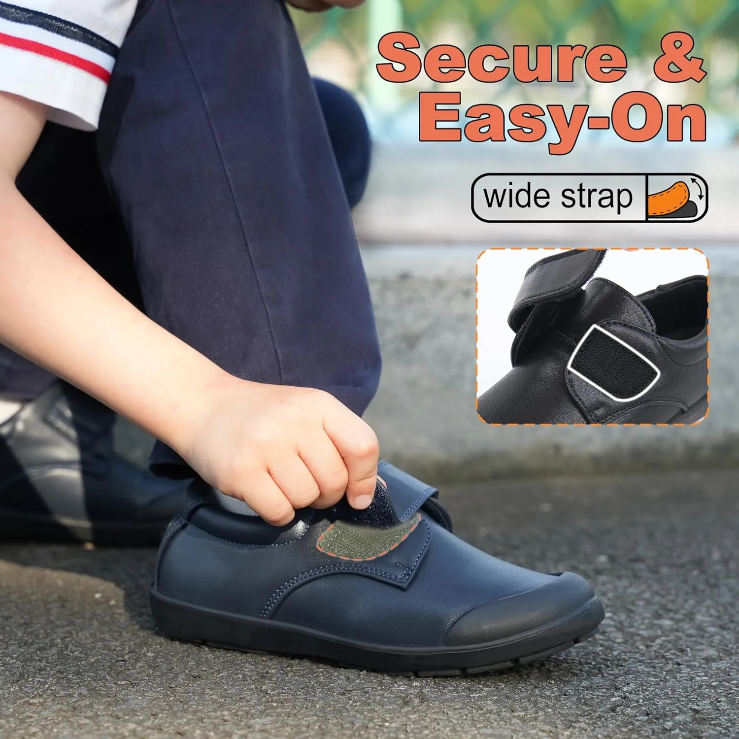 Tobfis Boy's Strap School Uniform Shoes Durable Casual Comfort Dress Sneaker(Toddler/Little Kid/Big Kid/Youth)