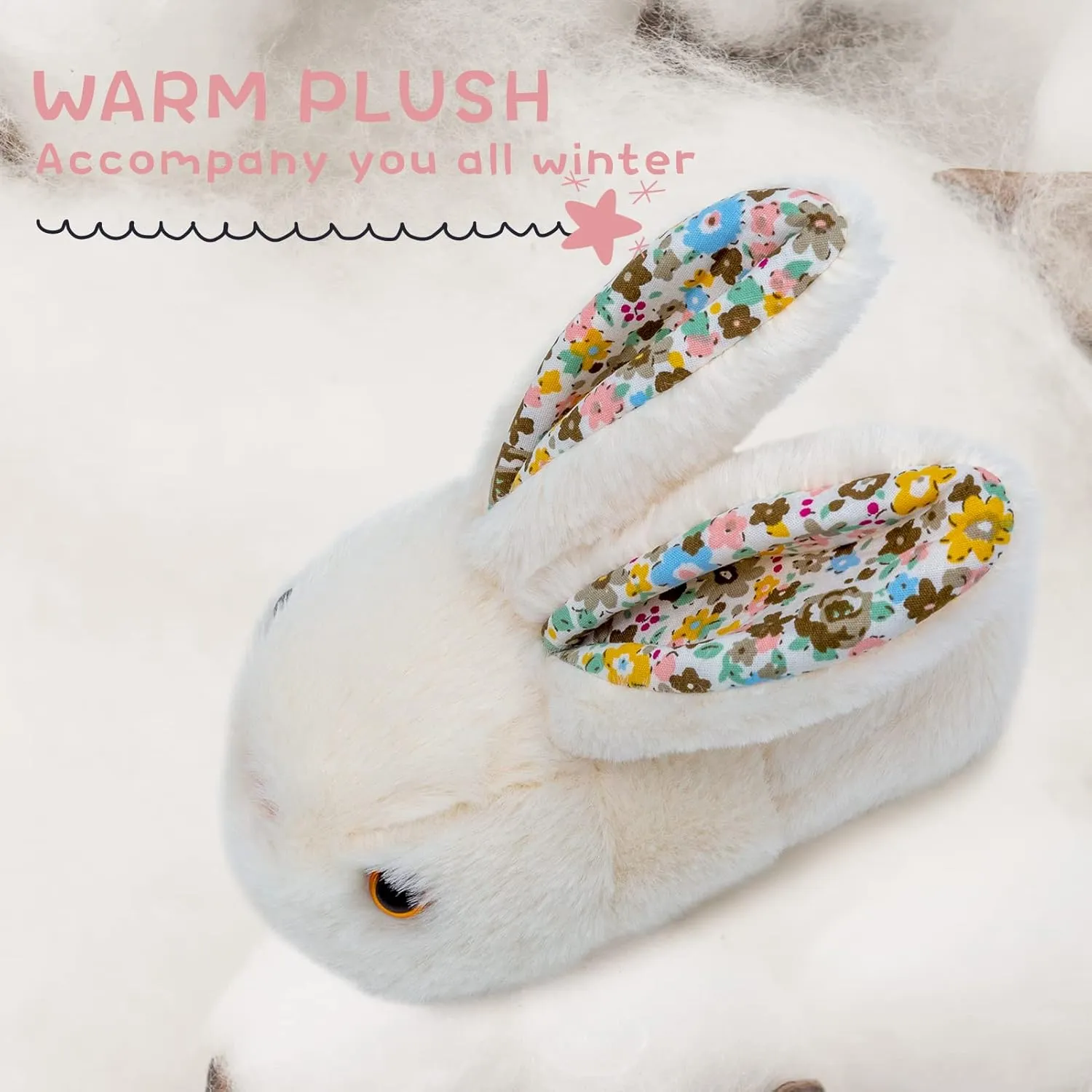 Toddler Slippers Boys Girls Slipper Soft Cozy Cute Bunny Warm Non-Slip Shoes Winter House Shoes Indoor for Little Kids