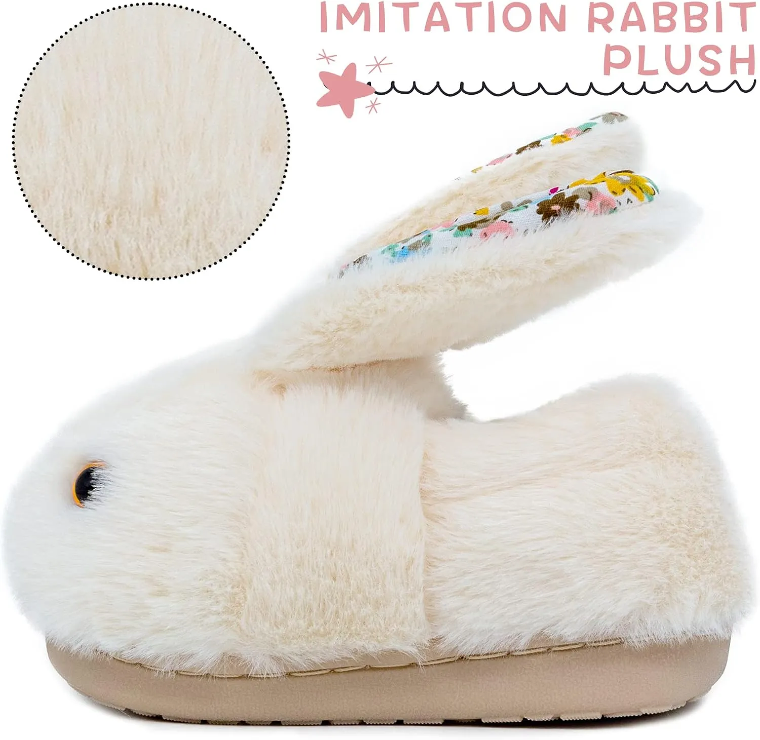 Toddler Slippers Boys Girls Slipper Soft Cozy Cute Bunny Warm Non-Slip Shoes Winter House Shoes Indoor for Little Kids