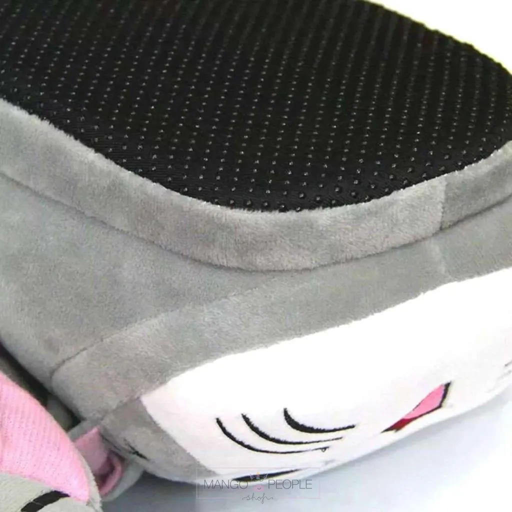 TomCat Grey Plush Slippers
