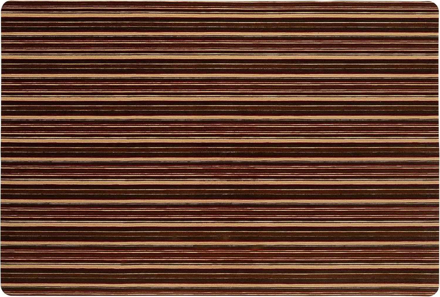 TOWN & COUNTRY BASICS Smooth Step Striped Low Profile Utility Kitchen Mat, Machine Washable, with Non-Slip Backing, Brown/Beige, 24"x35"