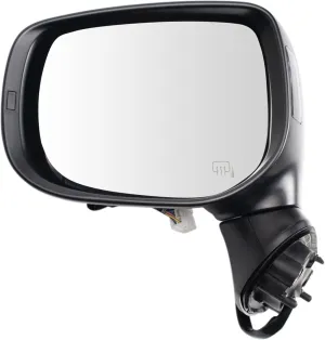 TRQ Left Mirror with Heat without Housing Turn Signal with Blind Spot Indicator Drivers Side Compatible with 2018-2023 Subaru Crosstrek SU1320184