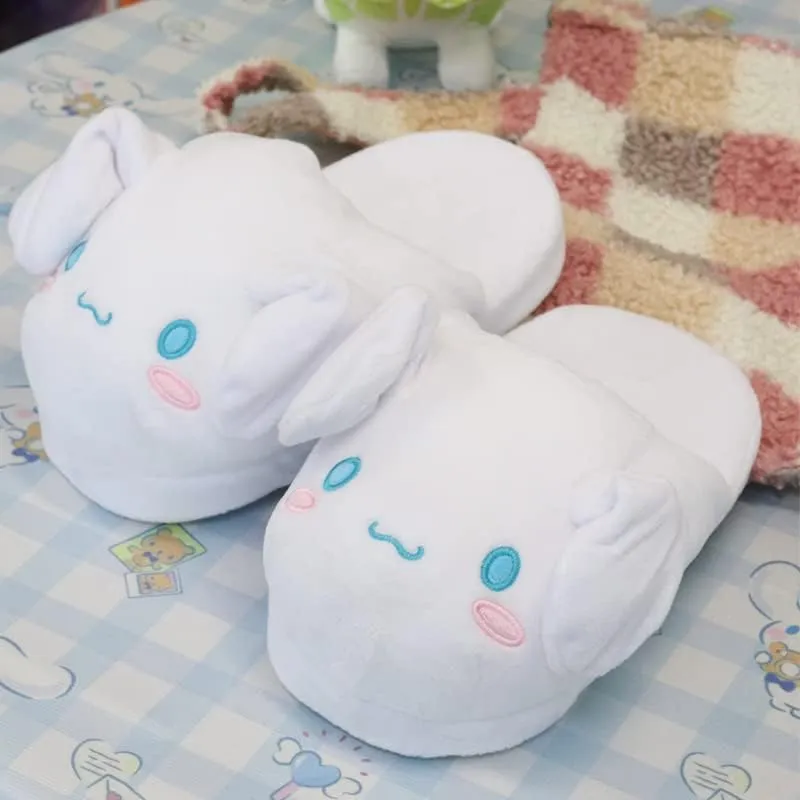 Truely Rabbit Cotton Slippers with Moving Ear, Cute Cartoon Slippers Autumn and Winter Indoor Winter Warm Women's Cotton Shoes