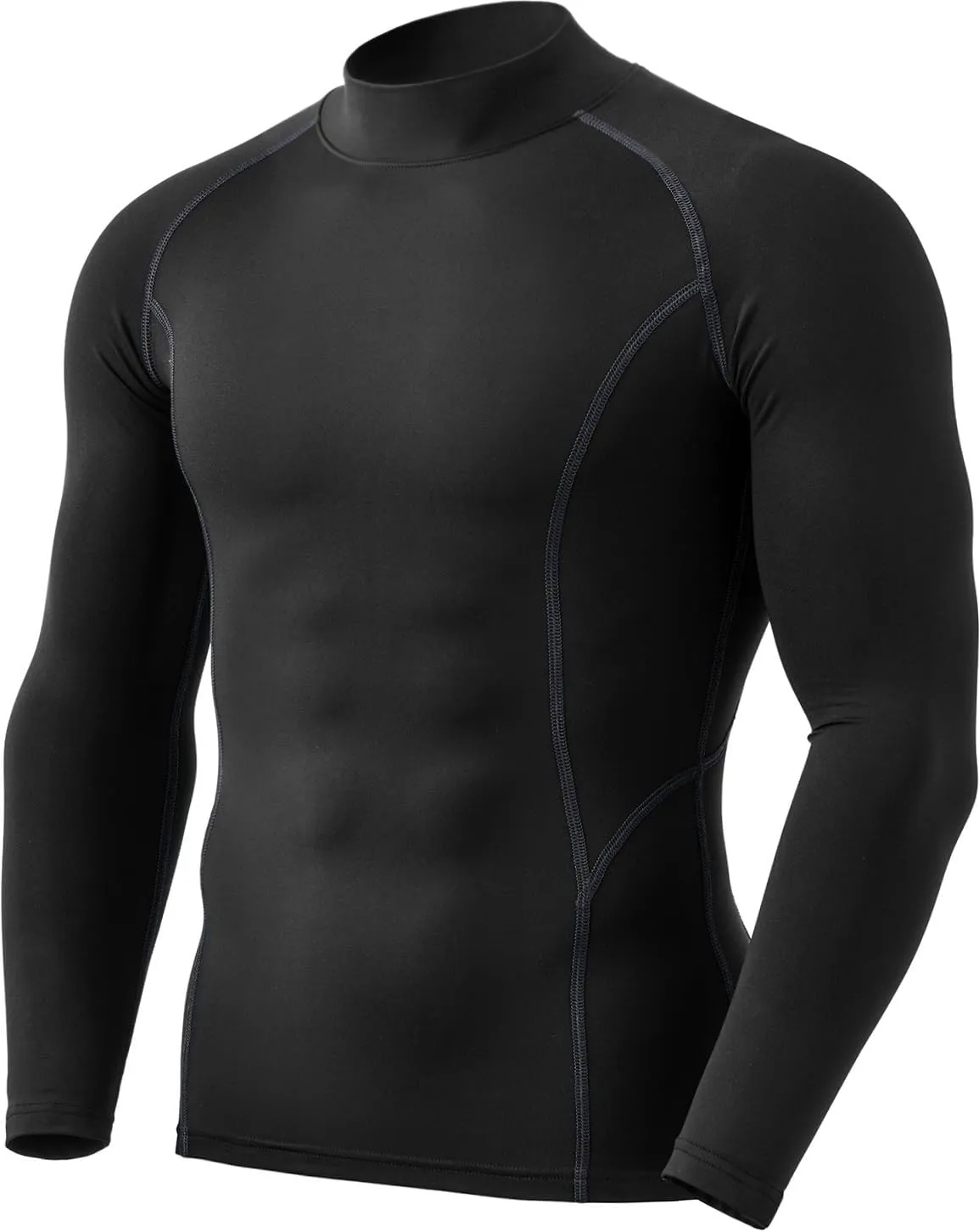 TSLA Men's Thermal Long Sleeve Compression Shirts, Mock/Turtleneck Winter Sports Running Base Layer Top