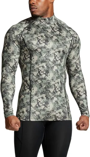 TSLA Men's Thermal Long Sleeve Compression Shirts, Mock/Turtleneck Winter Sports Running Base Layer Top