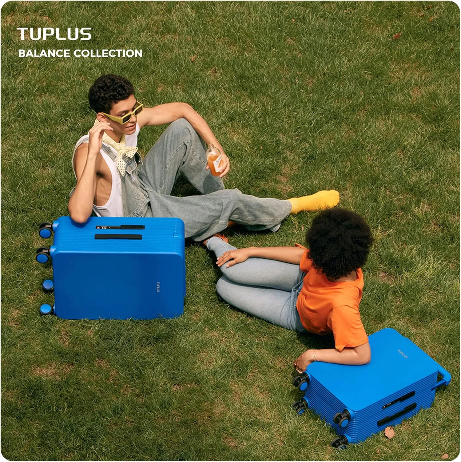 TUPLUS Suitcase ABS Hard Shell Luggage with 4 Spinner Wheels Hold Check in Travel Case, Balance Series