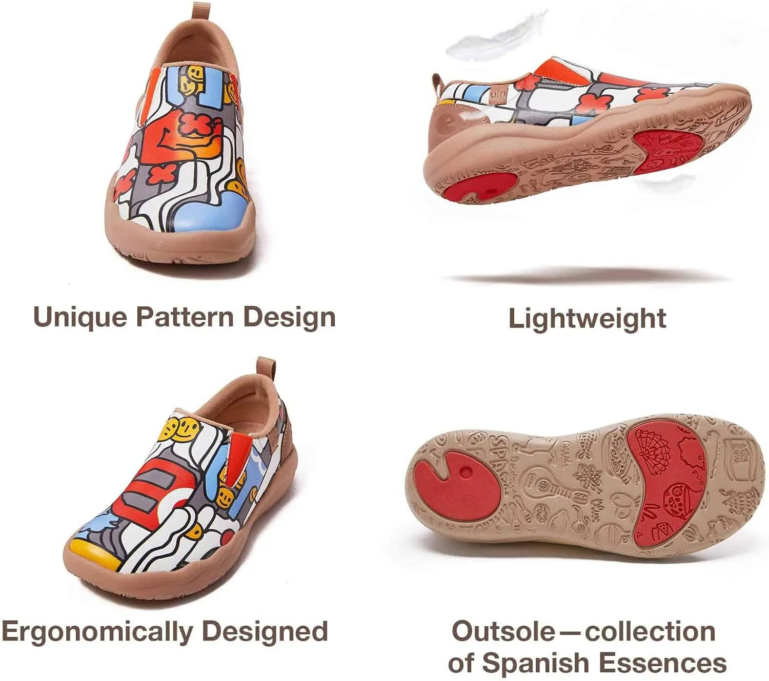 UIN Women's Walking Travel Shoes Slip On Microfiber Casual Loafers Lightweight Comfort Fashion Sneaker