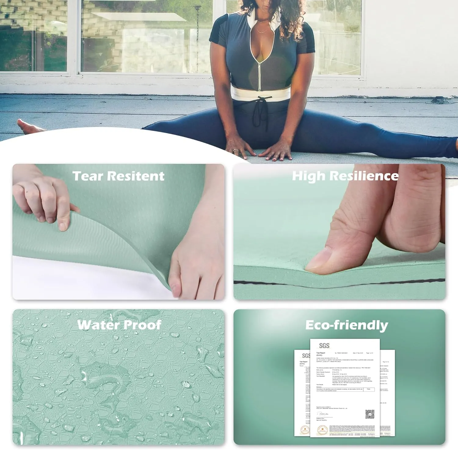 UMINEUX Yoga Mat Extra Thick 1/3'' Non Slip Yoga Mats for Women Eco Friendly TPE Fitness Exercise Mat with Carrying Sling & Storage Bag