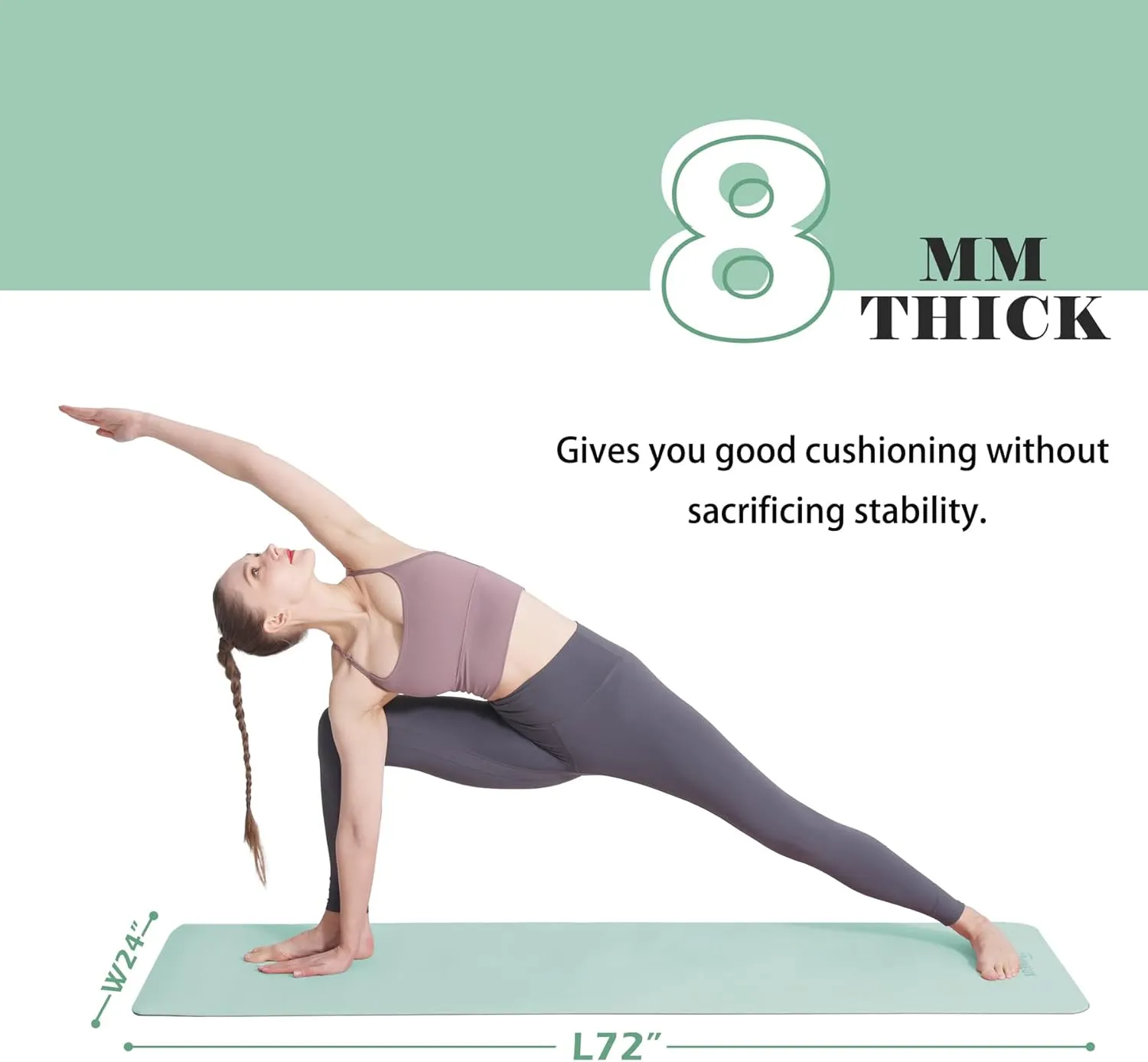 UMINEUX Yoga Mat Extra Thick 1/3'' Non Slip Yoga Mats for Women Eco Friendly TPE Fitness Exercise Mat with Carrying Sling & Storage Bag