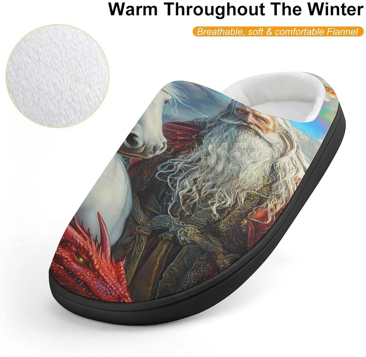 Un-icorn Storm Chaser Wizard Red Dragon Slippers Non-slip House Slippers Home Shoes Indoor Outdoor Slippers For Girls Boys