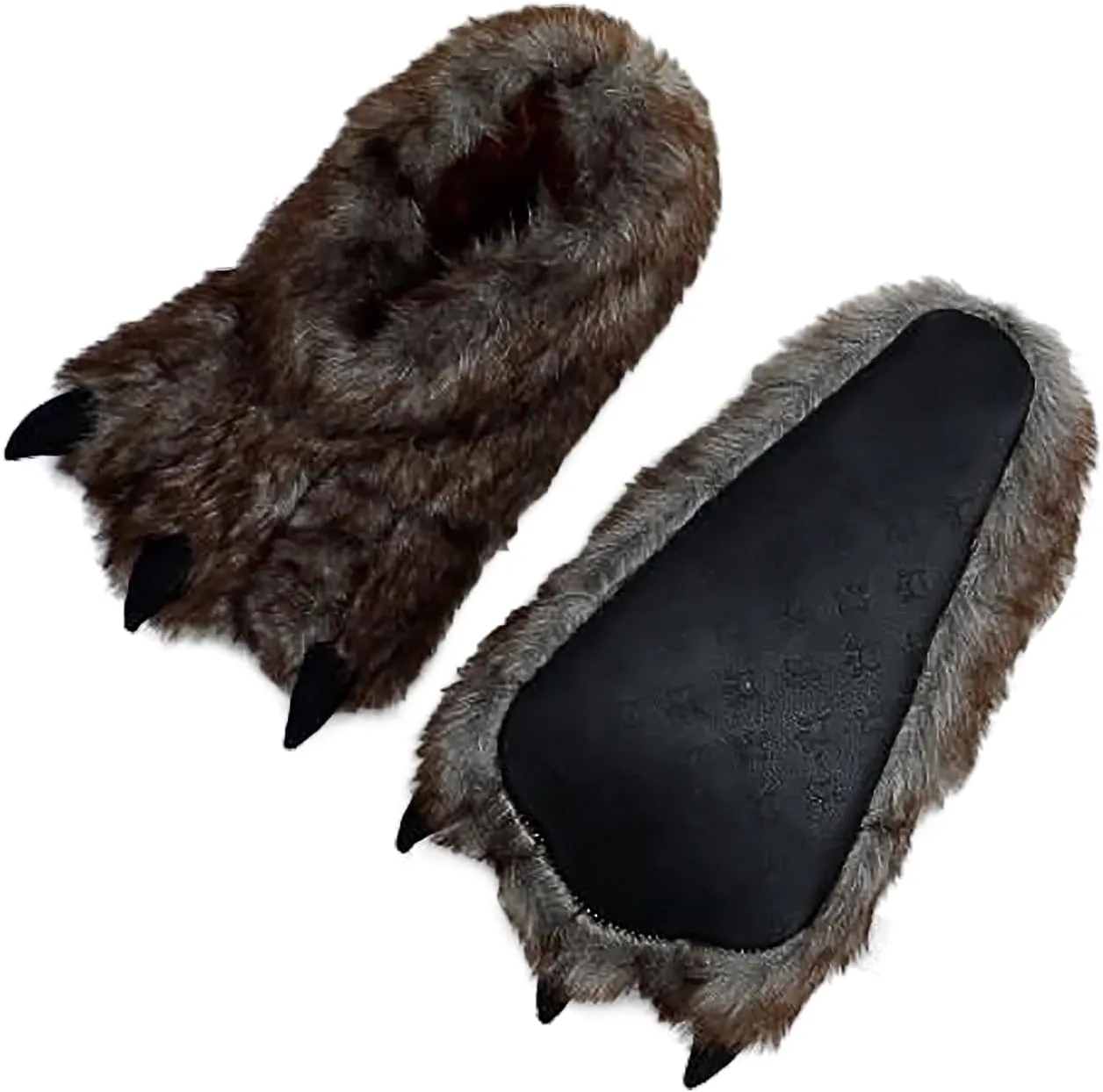 Unisex Adult Monster Paw Slippers Cute Warm Animal Claw Costume House Shoes Plush Indoor Winter Closed Back Shoes