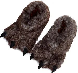Unisex Adult Monster Paw Slippers Cute Warm Animal Claw Costume House Shoes Plush Indoor Winter Closed Back Shoes